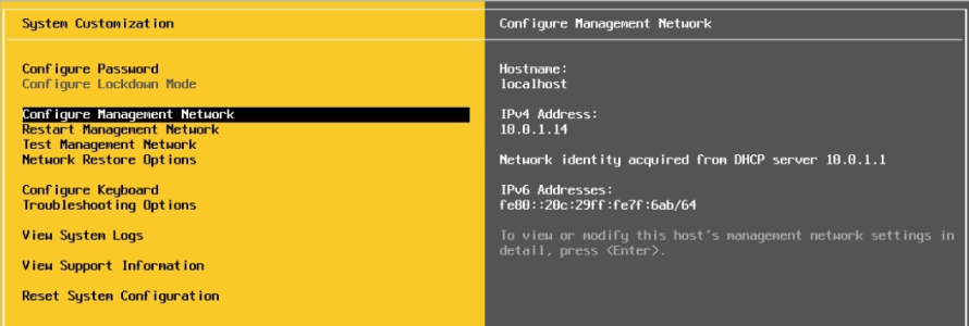 ESXi7 Configure Network