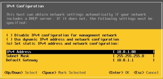 ESXi7 Configure IPv4
