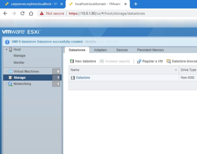 ESXi7 VMWare Newly Added Datastore