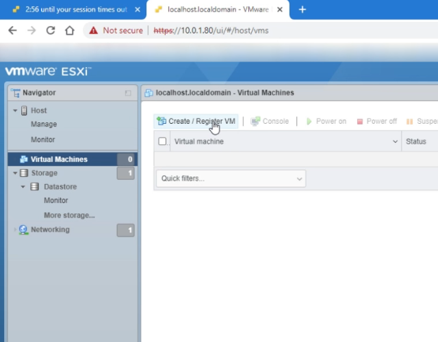 ESXi7 VMWare Create Virtual Machine