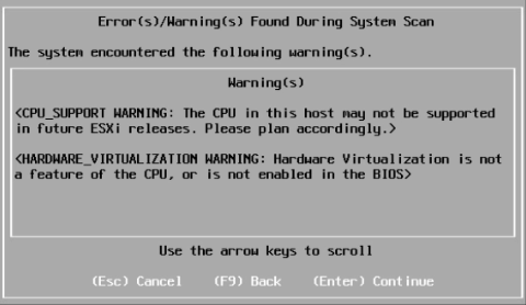 ESXi7 Warnings