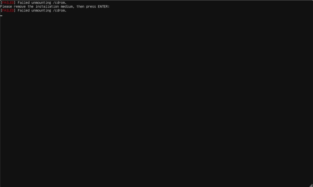 Ubuntu Installation Completed Error