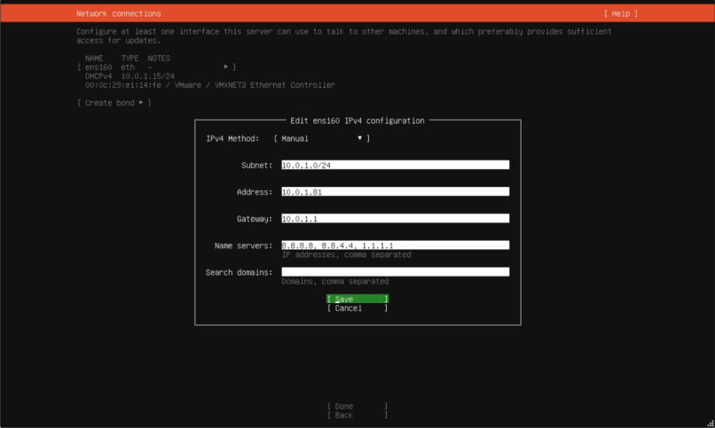 Ubuntu Network IPv4